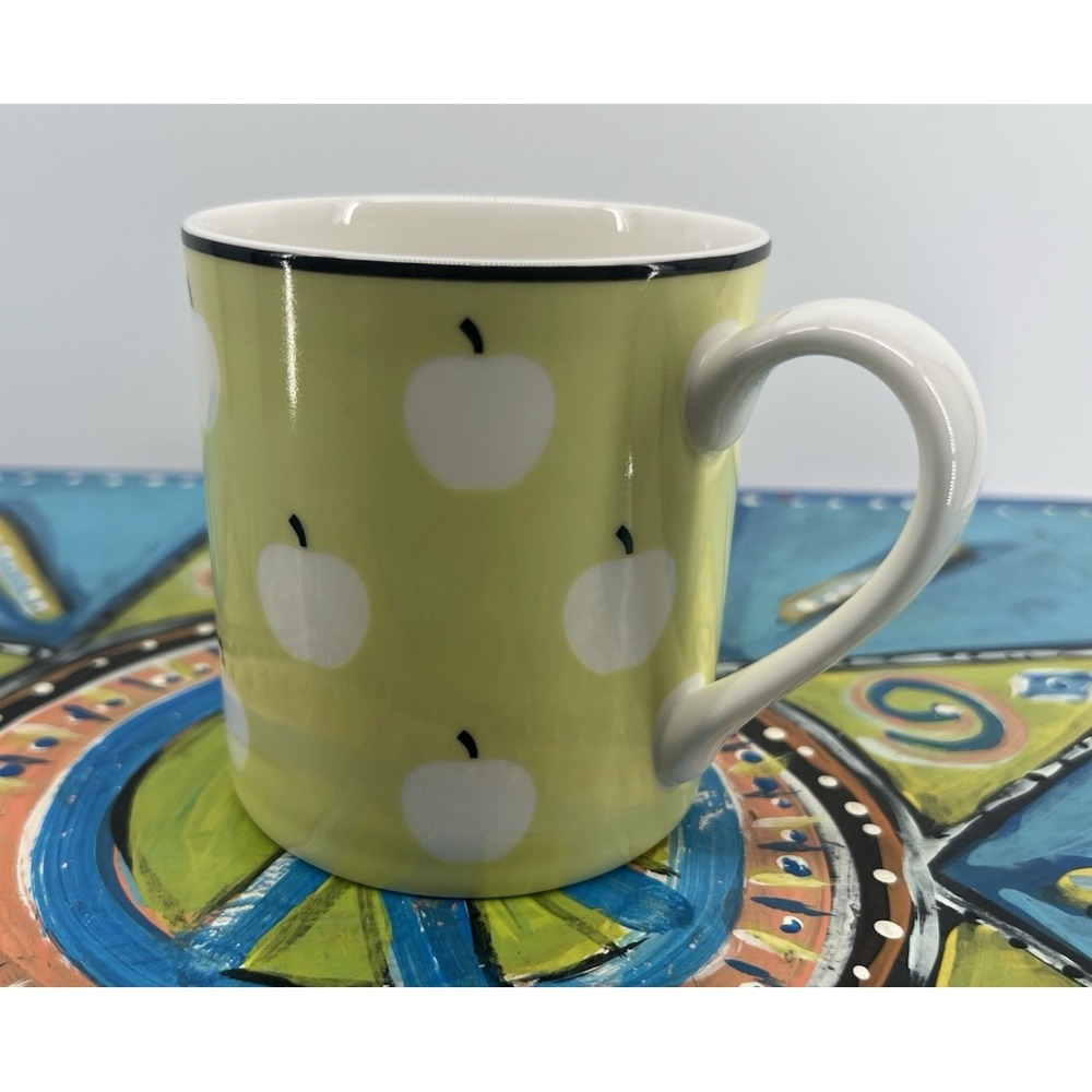 Kate Spade Lenox Coffee Cup Mug Wickford Orchard Green Apples - Picture 5 of 7